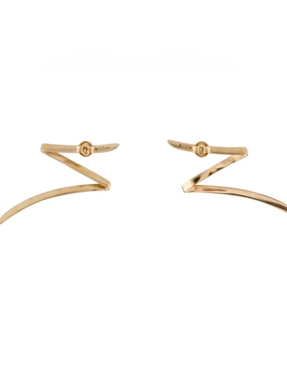 Lana Jewelry solid  14K gold zig zag drop earrings - LIKE NEW!  1.75” & RARE!